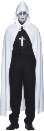Unbranded Fancy Dress Costumes - Adult White Hooded Cape
