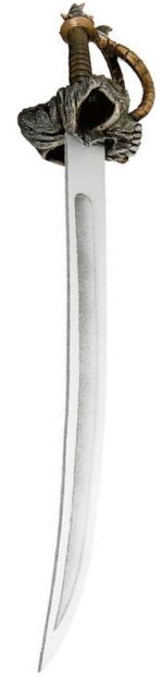 Piratical cutlass with skull hand guard