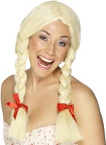 Fancy Dress Costumes - BLONDE Schoolgirl / Dutchgirl Wig