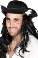 Unbranded Fancy Dress Costumes - Felt Black Tricorn Pirate Hat