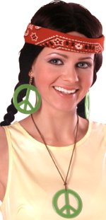 Fancy Dress Costumes - Peace Pendant and Earring Set
