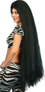 Fancy Dress Costumes - Very Long Black Witch Wig