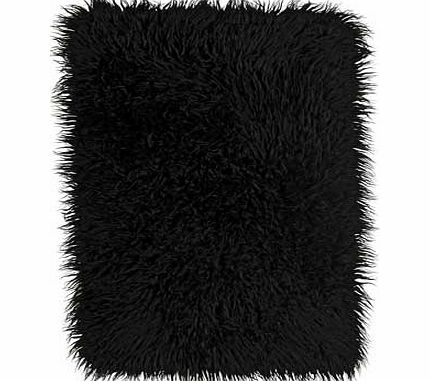 Unbranded Faux Flokati Rug 100x75cm - Black