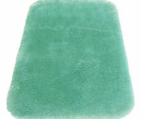 Unbranded Faux Fur Oblong Rug - Duck Egg - 75 x 120cm