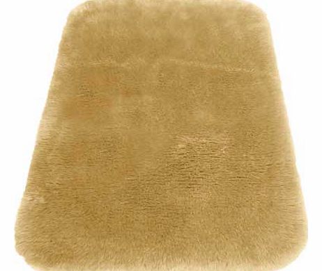 Unbranded Faux Fur Oblong Rug - Honey - 75 x 120cm