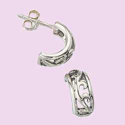 Filigree Half Hoop Earrings