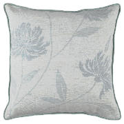 Unbranded Finest Floral Silk Cushion, Duck Egg