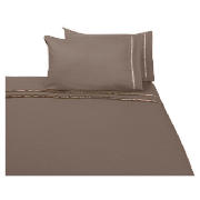 Unbranded Finest Ribbon King Duvet Set, Cocoa