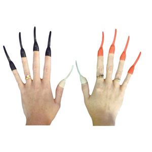 Unbranded Finger Nails, glow in dark pk 10