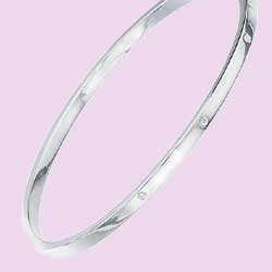 Flat Diamond Bangle