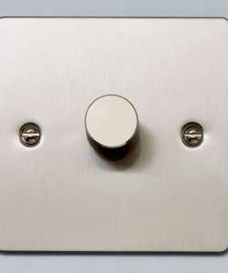 Rotary dimmer switch. 60 watts minimum to 250 watts maximum.