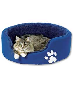 Fleece Lined Medium Cool Blue Pet Bed