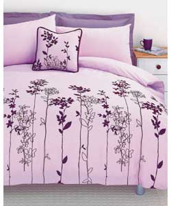 Flock Sprigs King Size Duvet Cover Set - Pink
