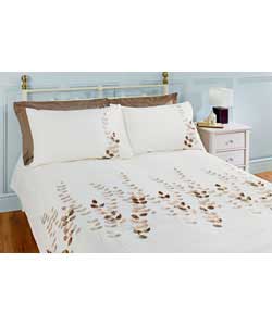 Unbranded Floral Kingsize Duvet Set - Natural