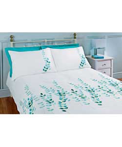 Unbranded Floral Kingsize Duvet Set - Teal