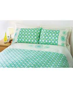 Flowers Double Duvet Cover Set - Green