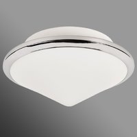 Flush Ceiling Light Chrome Rimmed Acid Glass