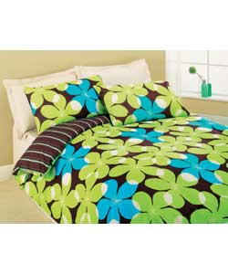 Francesca King Size Duvet Cover Set - Chocolate/Lime