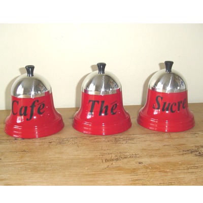 French Bell Tea Coffee & Sugar - Red