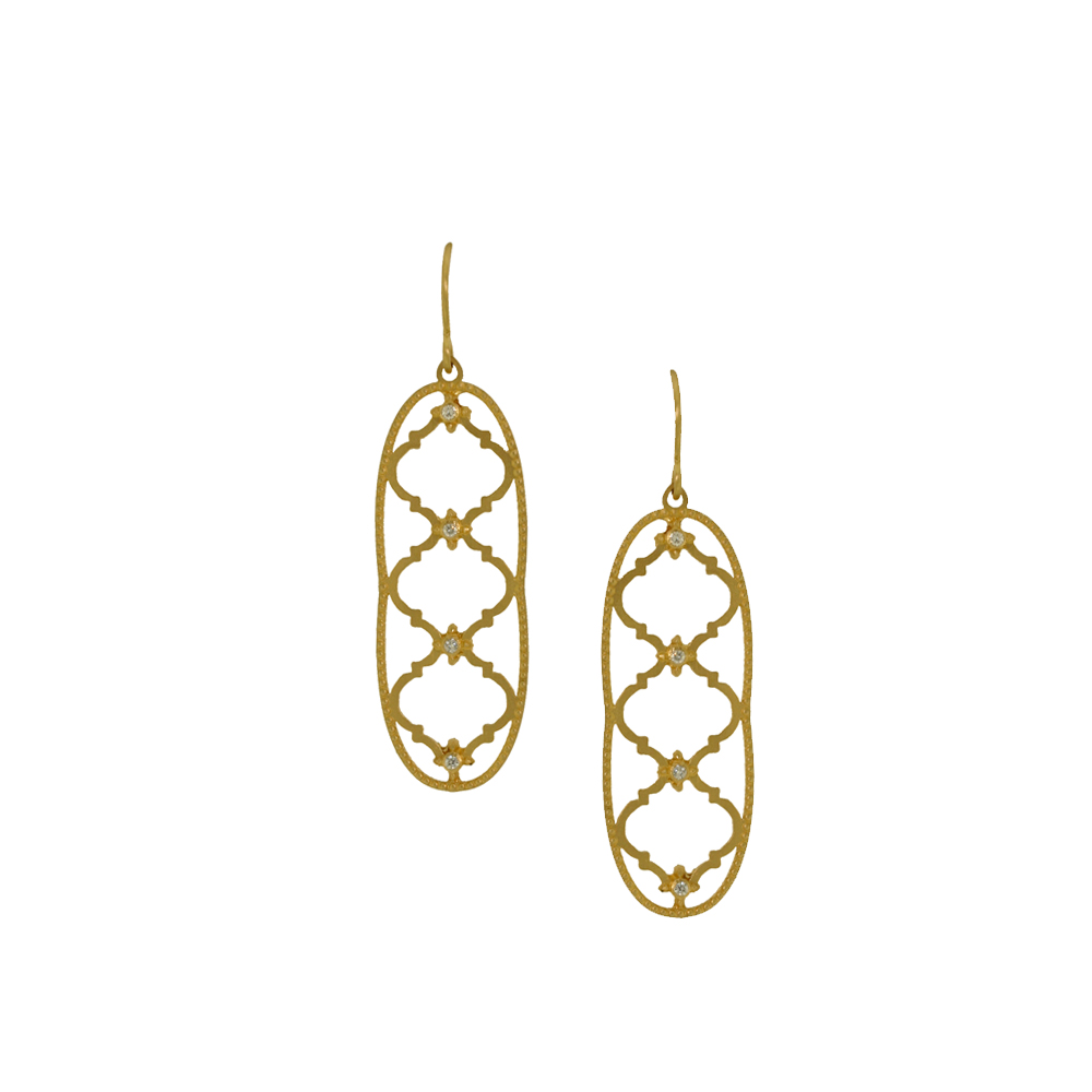 Unbranded Fretwork Diamond Earrings