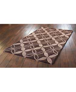 Unbranded Fretwork Wool Rug - Chocolate 180 x 120cm