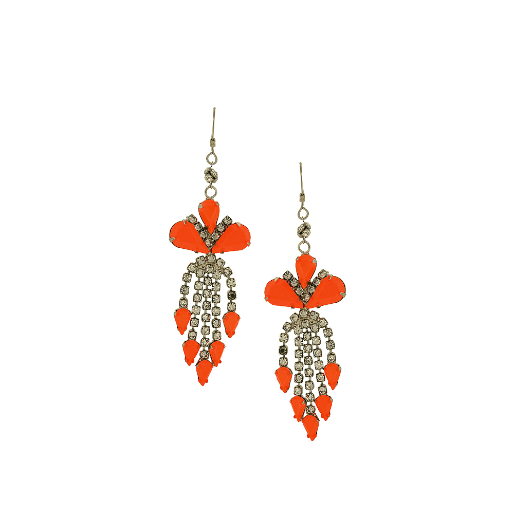 Unbranded Fringe Crystal Drop - Orange