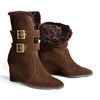 Unbranded Fur Lined Buckle Ankle Boots