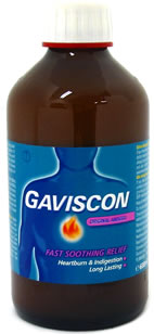 Suspension containing in 5ml: Sodium bicarbonate 133.5mg, Calcium carbonate 80mg, Sodium alginate