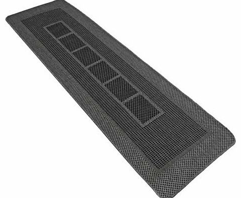 Unbranded Gel Backed Flatwave Blocks Runner 67x230cm - Black