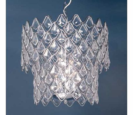 Unbranded Gem Crystal 4 Light 2 Tier Round Pendant Fitting