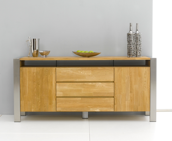 Unbranded Genosa Oak and Brushed Steel Sideboard