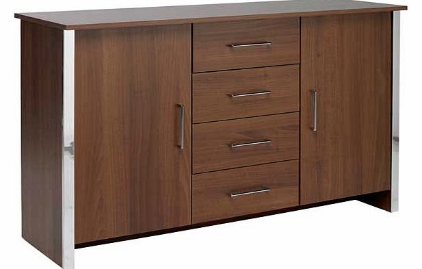 Unbranded Genova 2 Door and 4 Drawer Sideboard - Walnut