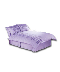 Geo Double Duvet Cover Set Lilac