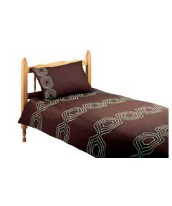 Geo Single Duvet Cover Set - Chocolate