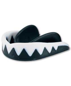 Boil and bite mouthguard featuring razortooth desi