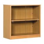 Glass Door Low Cupboard - Beech