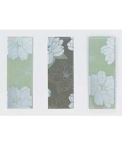 Set of 3 glass wall art.Size 50 x 18cm.