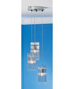 Glass Rod 3 Light Pendant Celing Fitting