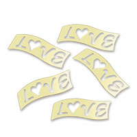 gold metallic love flags