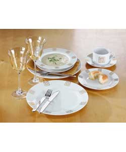 Golden Squares 20 Piece Dinner Set