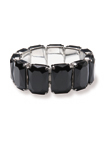 Chic bracelet featuring bold black faux precious s