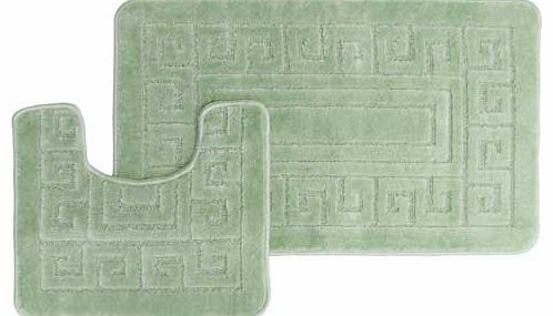 Greek Key 2 Piece Bath Set - Green