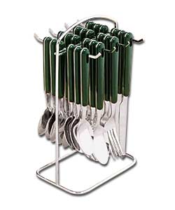 Green Full Tang Cutlery Set