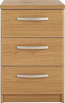 Unbranded Hallingford 3 Drawer Bedside Chest - Oak Effect