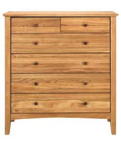 Hanbury 4 Wide 2 Narrow Drawer Chest - Oak