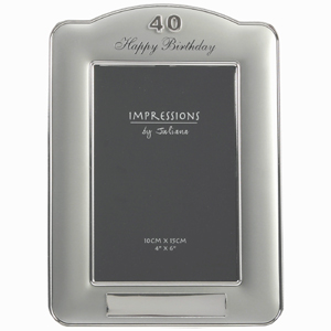 Unbranded Happy 40 Birthday Plaque Photo Frame