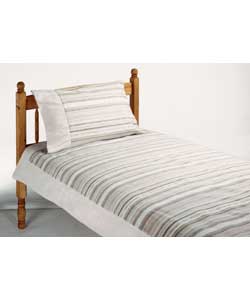 Harrison Stripe Single Duvet Cover Set - Oyster