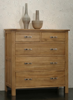 Unbranded Havana Oak 2 Over 3 Chest Of Drawers - Blonde