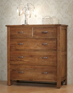 Unbranded Havana Oak 2 Over 3 Chest Of Drawers - Dark