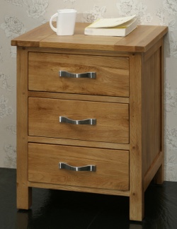 Unbranded Havana Oak 3 Drawer Bedside Cabinet - Blonde